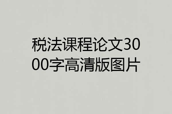 税法课程论文3000字高清版图片