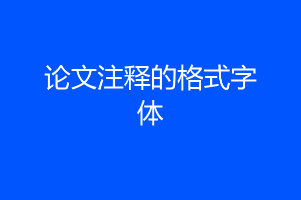 论文注释的格式字体