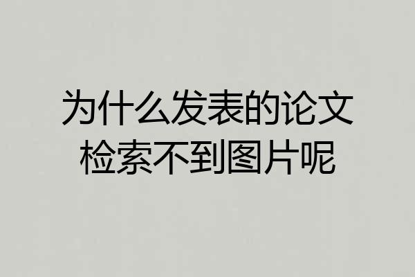 为什么发表的论文检索不到图片呢