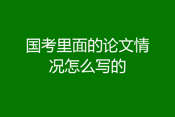 国考里面的论文情况怎么写的