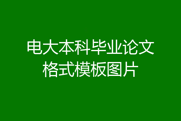 电大本科毕业论文格式模板图片