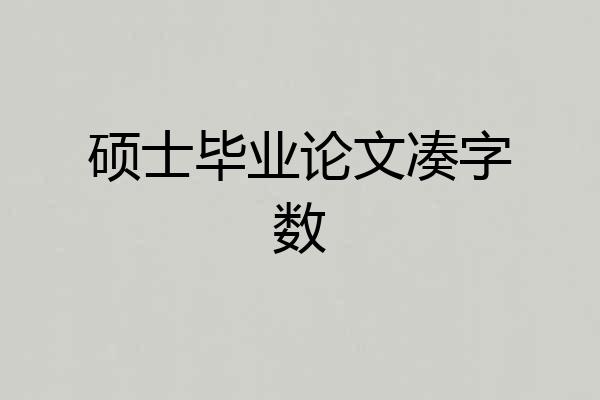 硕士毕业论文凑字数