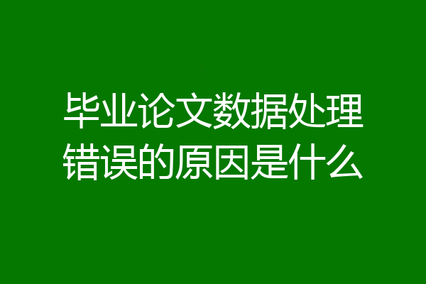 毕业论文数据处理错误的原因是什么