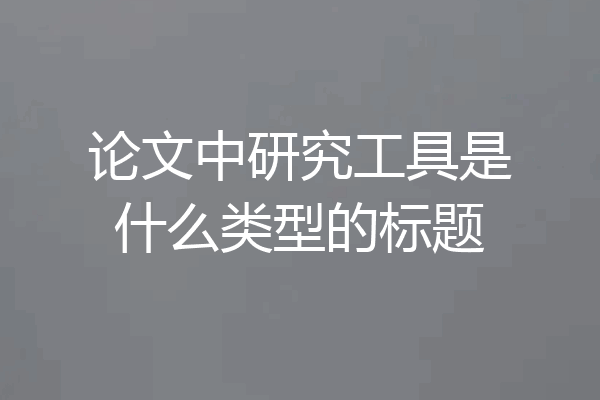 论文中研究工具是什么类型的标题