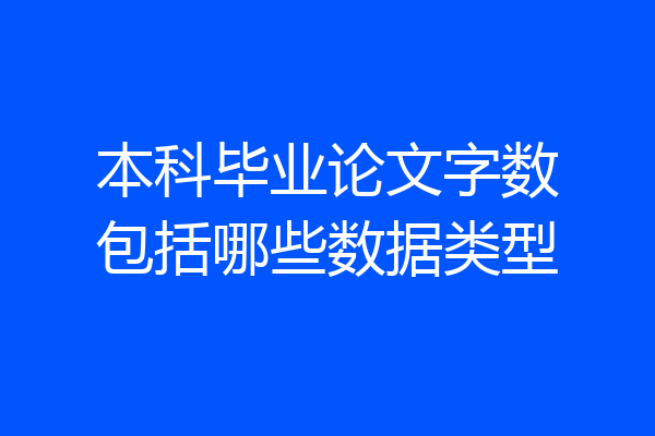 本科毕业论文字数包括哪些数据类型