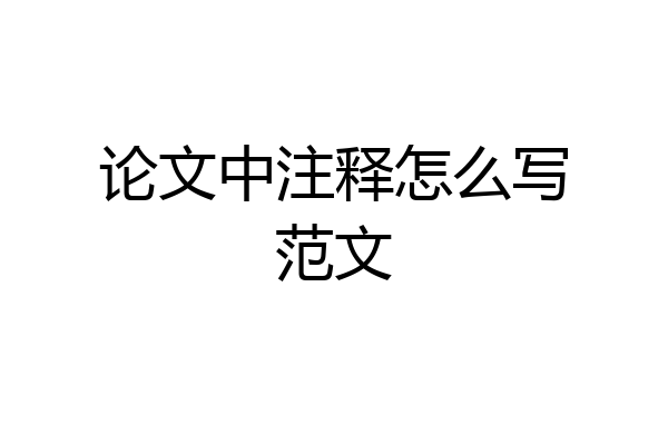 论文中注释怎么写范文