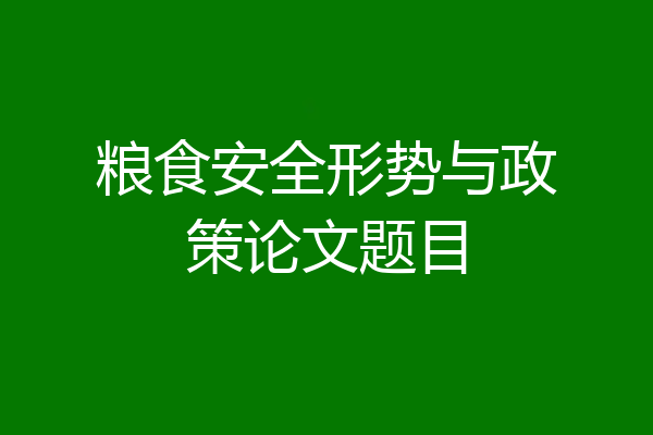 粮食安全形势与政策论文题目