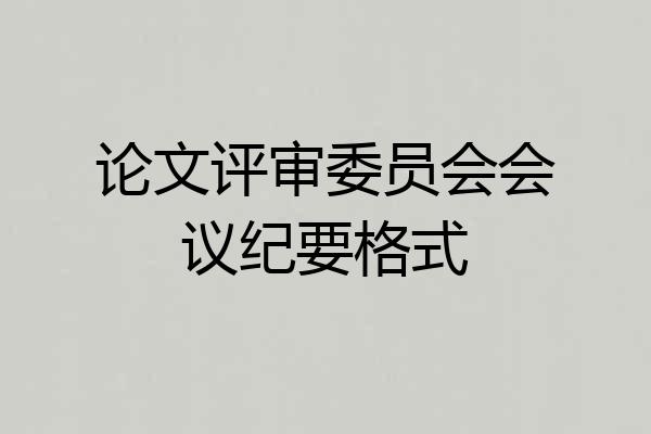 论文评审委员会会议纪要格式