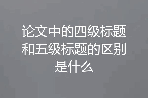 论文中的四级标题和五级标题的区别是什么