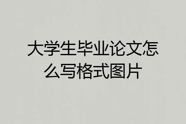 大学生毕业论文怎么写格式图片
