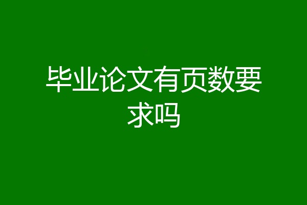 毕业论文有页数要求吗