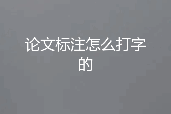 论文标注怎么打字的