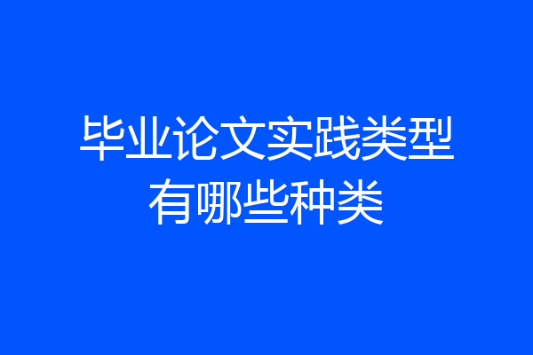 毕业论文实践类型有哪些种类