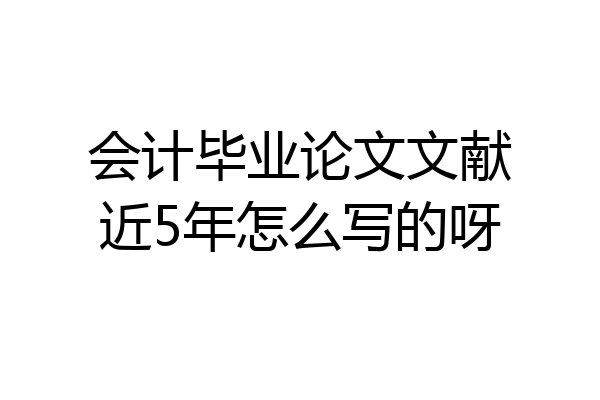 会计毕业论文文献近5年怎么写的呀