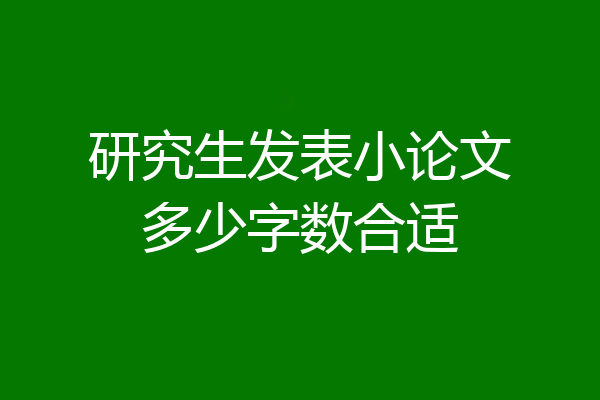 研究生发表小论文多少字数合适