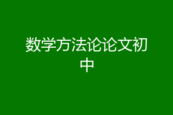 数学方法论论文初中