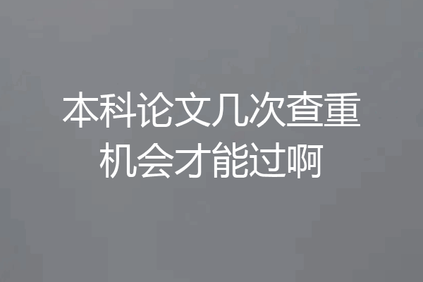 本科论文几次查重机会才能过啊
