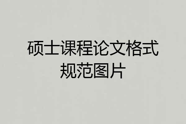 硕士课程论文格式规范图片