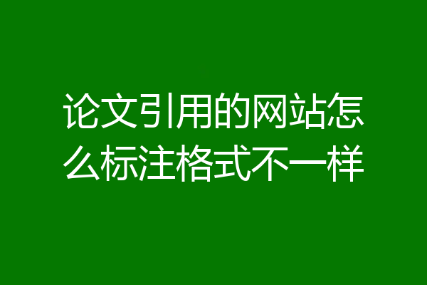 论文引用的网站怎么标注格式不一样