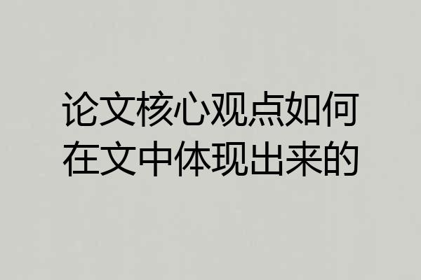 论文核心观点如何在文中体现出来的