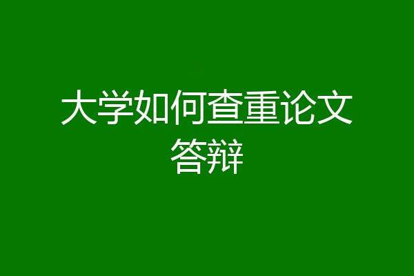 大学如何查重论文答辩