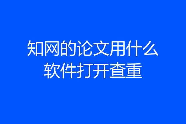 知网的论文用什么软件打开查重