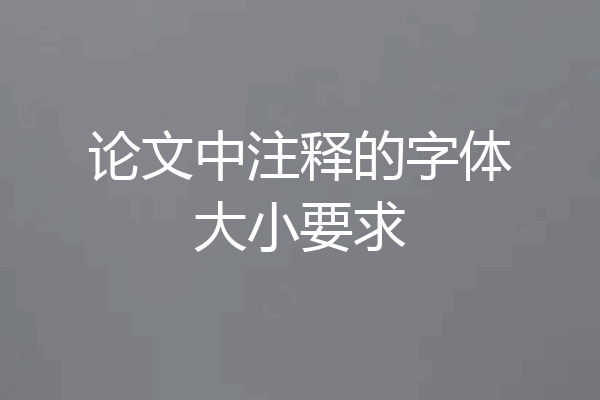 论文中注释的字体大小要求