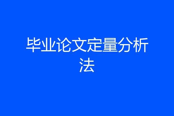 毕业论文定量分析法