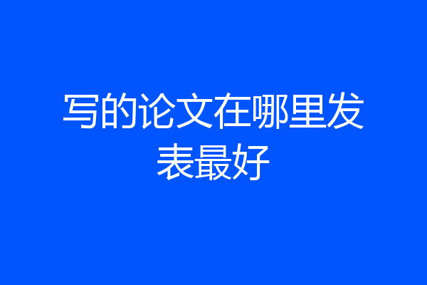 写的论文在哪里发表最好