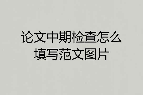 论文中期检查怎么填写范文图片
