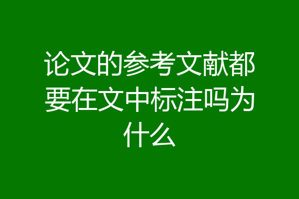 论文的参考文献都要在文中标注吗为什么