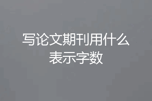 写论文期刊用什么表示字数