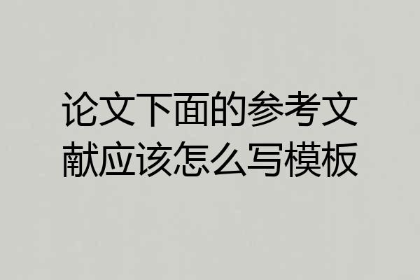 论文下面的参考文献应该怎么写模板
