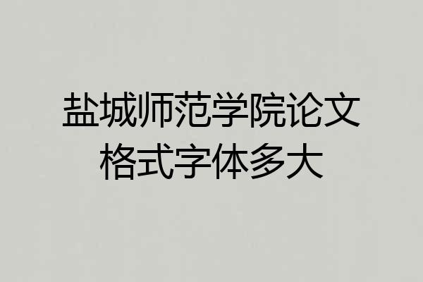 盐城师范学院论文格式字体多大