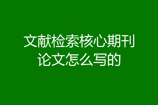 文献检索核心期刊论文怎么写的