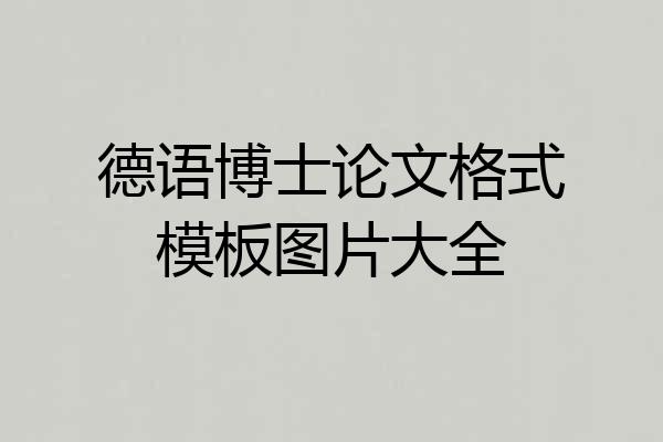 德语博士论文格式模板图片大全