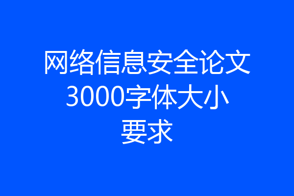 网络信息安全论文3000字体大小要求
