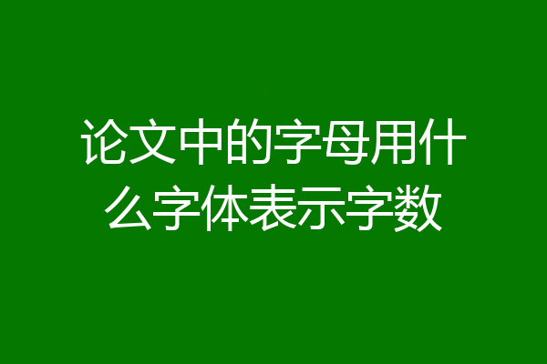 论文中的字母用什么字体表示字数