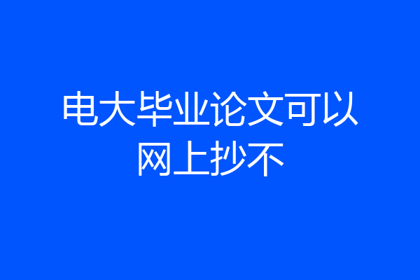 电大毕业论文可以网上抄不