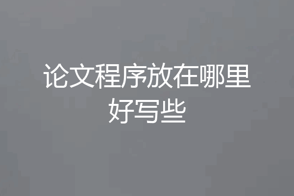 论文程序放在哪里好写些
