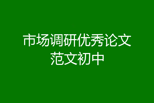 市场调研优秀论文范文初中