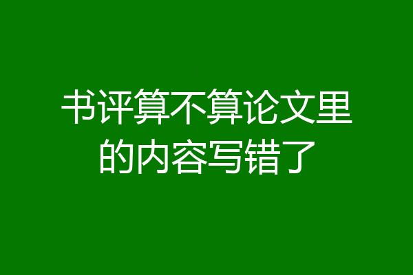 书评算不算论文里的内容写错了