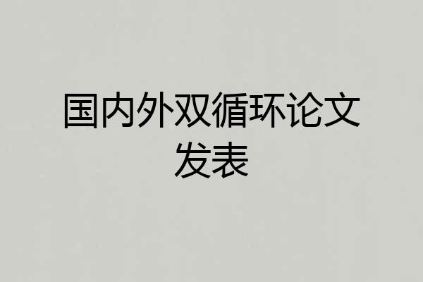 国内外双循环论文发表