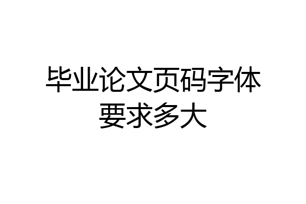 毕业论文页码字体要求多大