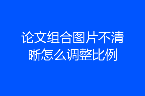 论文组合图片不清晰怎么调整比例