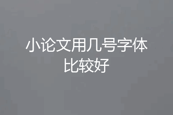小论文用几号字体比较好