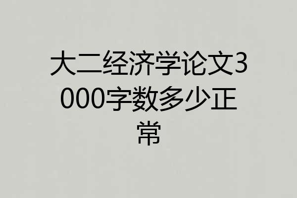 大二经济学论文3000字数多少正常
