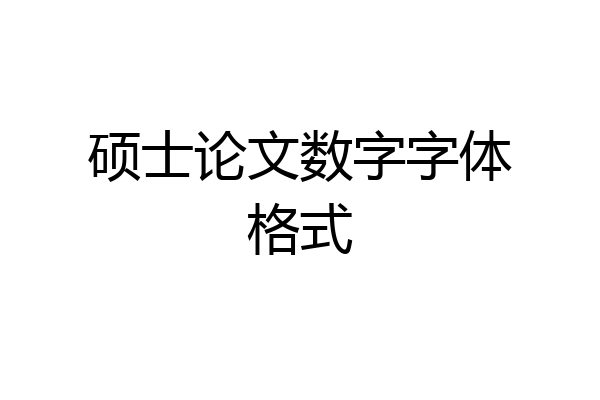 硕士论文数字字体格式