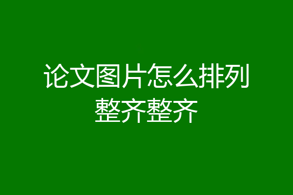 论文图片怎么排列整齐整齐