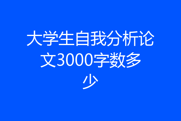 大学生自我分析论文3000字数多少
